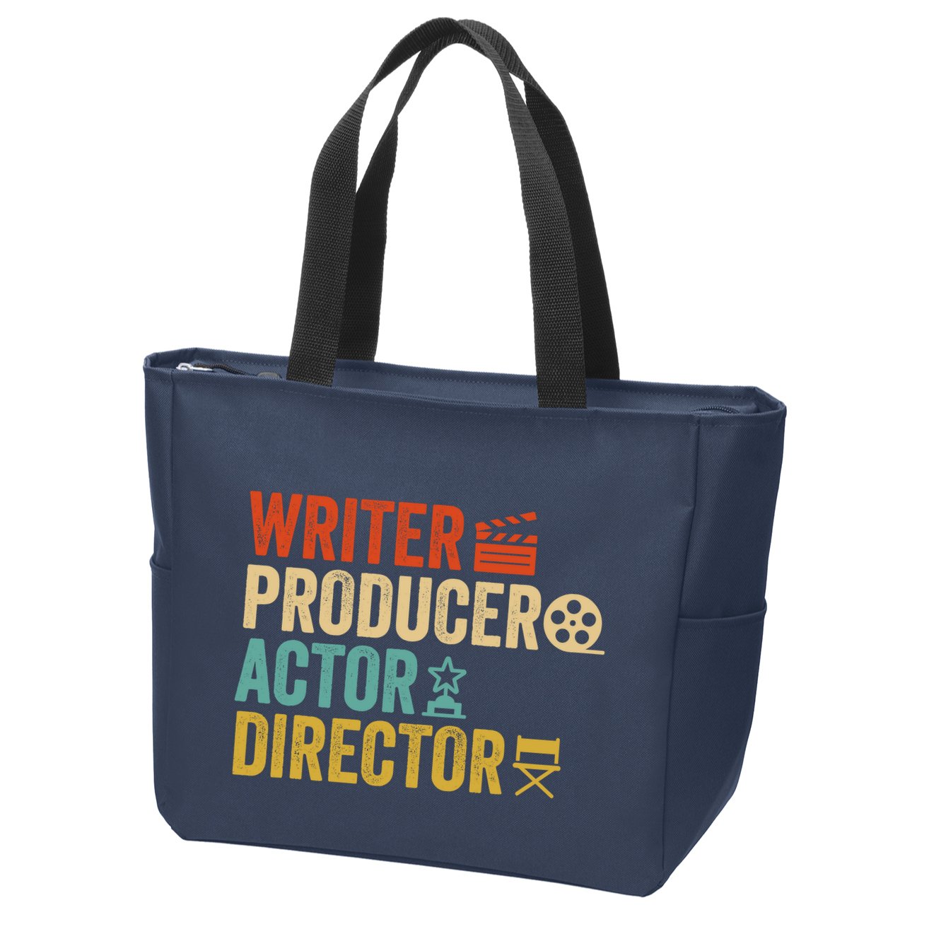 Writer Producer Actor Director Retro Film Filmmaking Zip Tote Bag