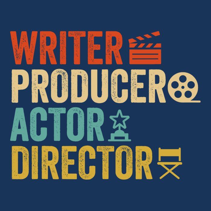 Writer Producer Actor Director Retro Film Filmmaking Zip Tote Bag