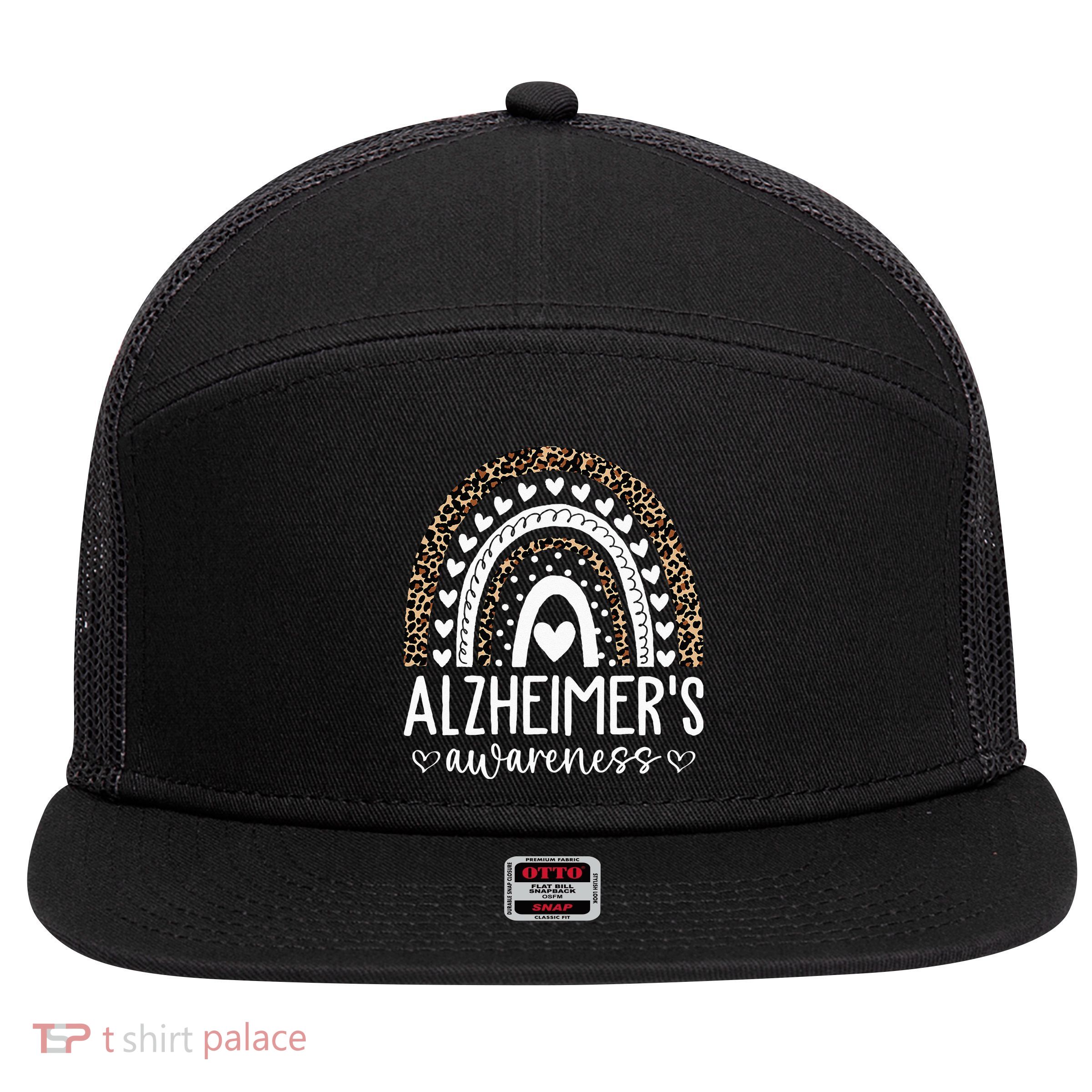 Wear Purple Alzheimer's Awareness Leopard Rainbow 7 Panel Mesh Trucker Snapback Hat