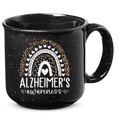 Wear Purple Alzheimer's Awareness Leopard Rainbow 15oz Campfire Ceramic Mug
