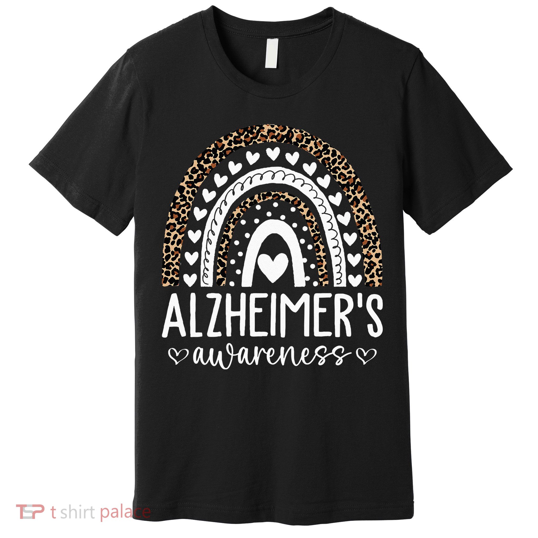 Wear Purple Alzheimer's Awareness Leopard Rainbow Premium T-Shirt