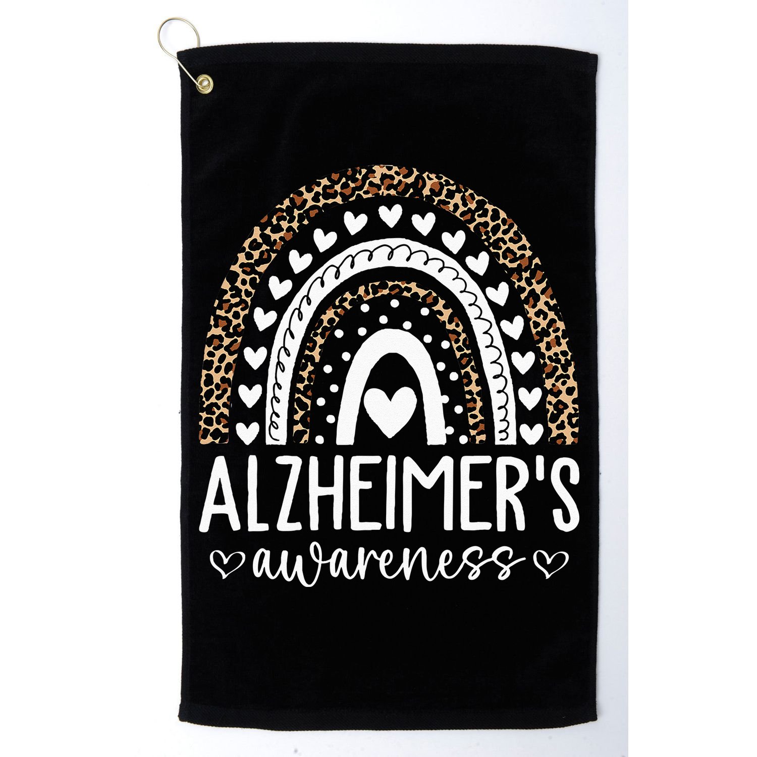 Wear Purple Alzheimer's Awareness Leopard Rainbow Golf Towel