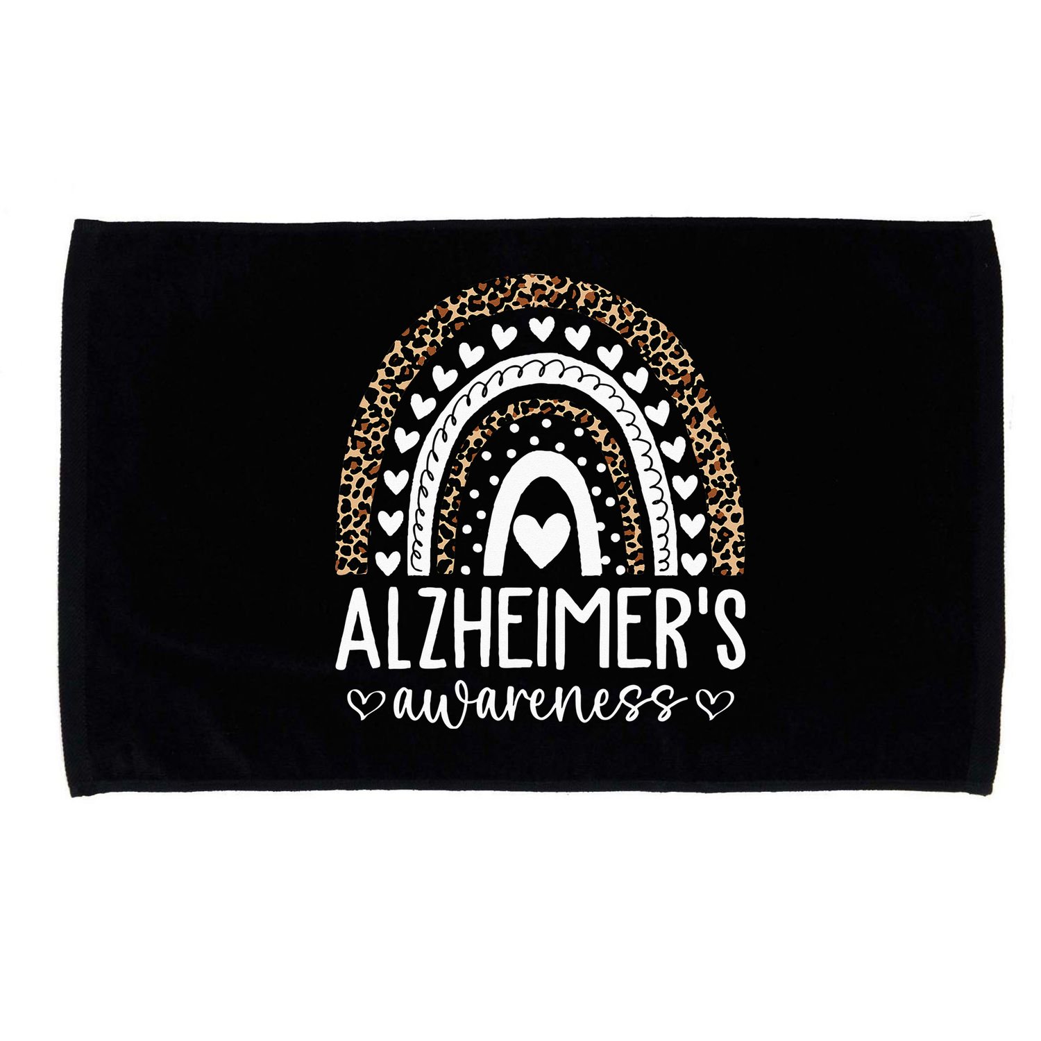 Wear Purple Alzheimer's Awareness Leopard Rainbow Microfiber Hand Towel