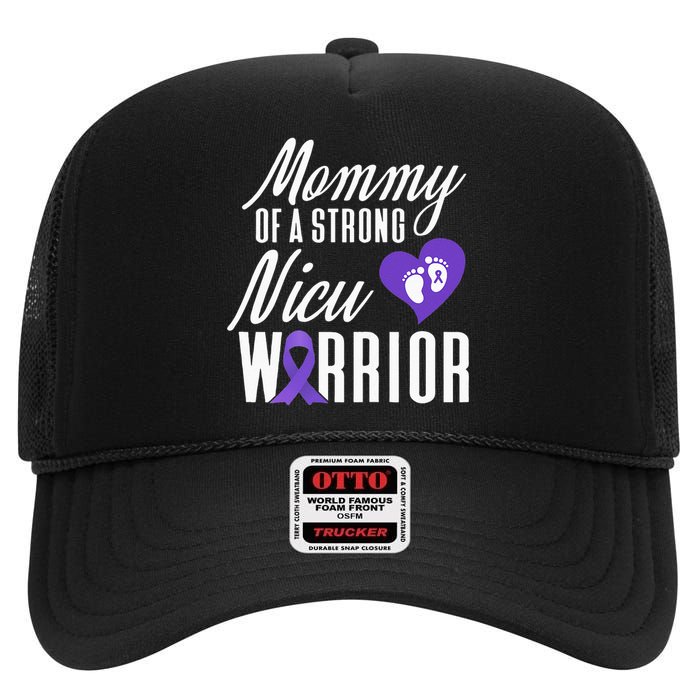 Womens Prematurity Awareness Mommy Nicu Warrior Preemie Dad High Crown Mesh Back Trucker Hat