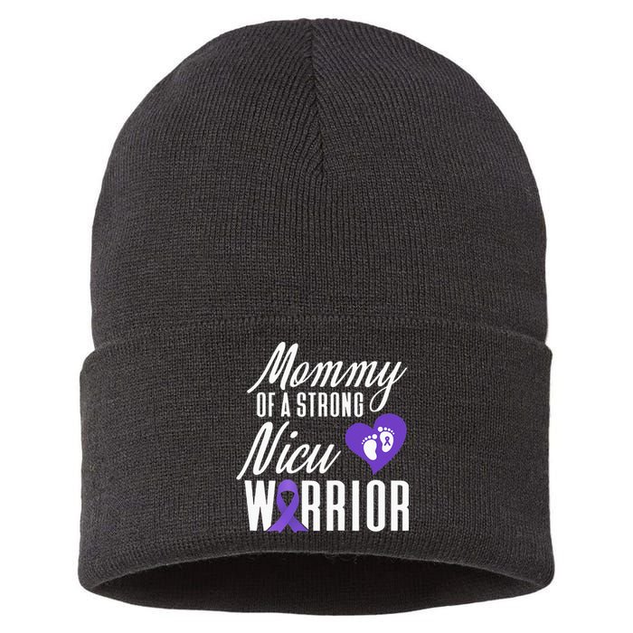 Womens Prematurity Awareness Mommy Nicu Warrior Preemie Dad Sustainable Knit Beanie