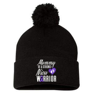 Womens Prematurity Awareness Mommy Nicu Warrior Preemie Dad Pom Pom 12in Knit Beanie