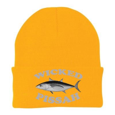 Wicked Pissah Albacore Tuna Fishing Fish Illustration Gear Knit Cap Winter Beanie