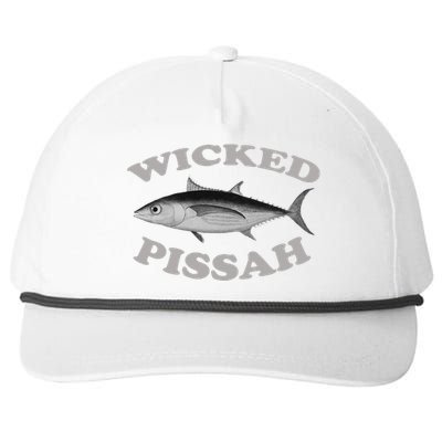 Wicked Pissah Albacore Tuna Fishing Fish Illustration Gear Snapback Five-Panel Rope Hat