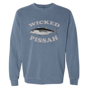 Wicked Pissah Albacore Tuna Fishing Fish Illustration Gear Garment-Dyed Sweatshirt