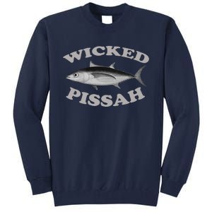 Wicked Pissah Albacore Tuna Fishing Fish Illustration Gear Tall Sweatshirt