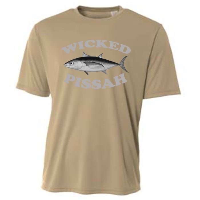 Wicked Pissah Albacore Tuna Fishing Fish Illustration Gear Cooling Performance Crew T-Shirt