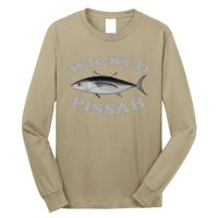 Wicked Pissah Albacore Tuna Fishing Fish Illustration Gear Long Sleeve Shirt