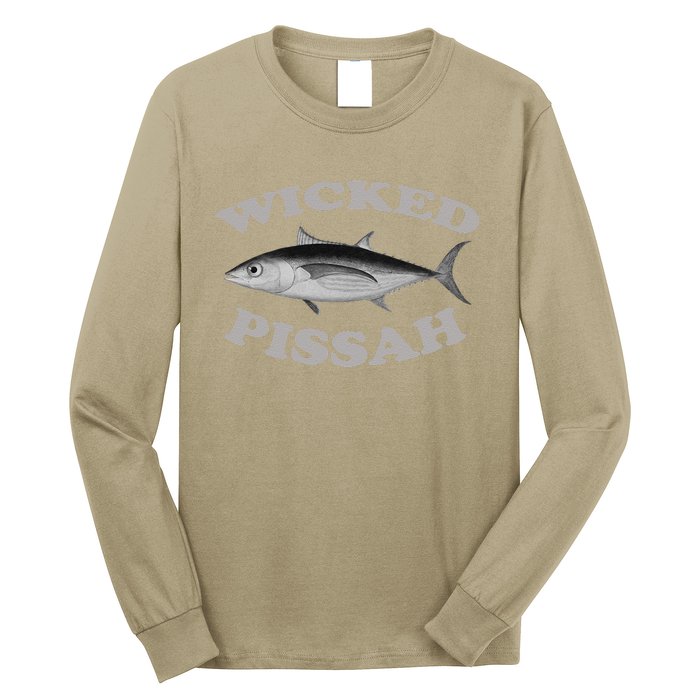 Wicked Pissah Albacore Tuna Fishing Fish Illustration Gear Long Sleeve Shirt