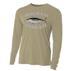 Wicked Pissah Albacore Tuna Fishing Fish Illustration Gear Cooling Performance Long Sleeve Crew