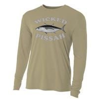 Wicked Pissah Albacore Tuna Fishing Fish Illustration Gear Cooling Performance Long Sleeve Crew