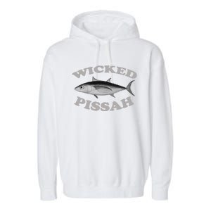 Wicked Pissah Albacore Tuna Fishing Fish Illustration Gear Garment-Dyed Fleece Hoodie