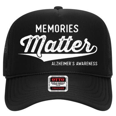 Wear Purple AlzheimerS Awareness Gifts Memories Matter Gift High Crown Mesh Back Trucker Hat