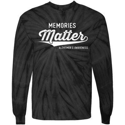 Wear Purple AlzheimerS Awareness Gifts Memories Matter Gift Tie-Dye Long Sleeve Shirt