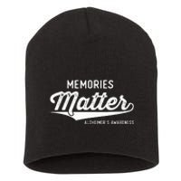 Wear Purple AlzheimerS Awareness Gifts Memories Matter Gift Short Acrylic Beanie