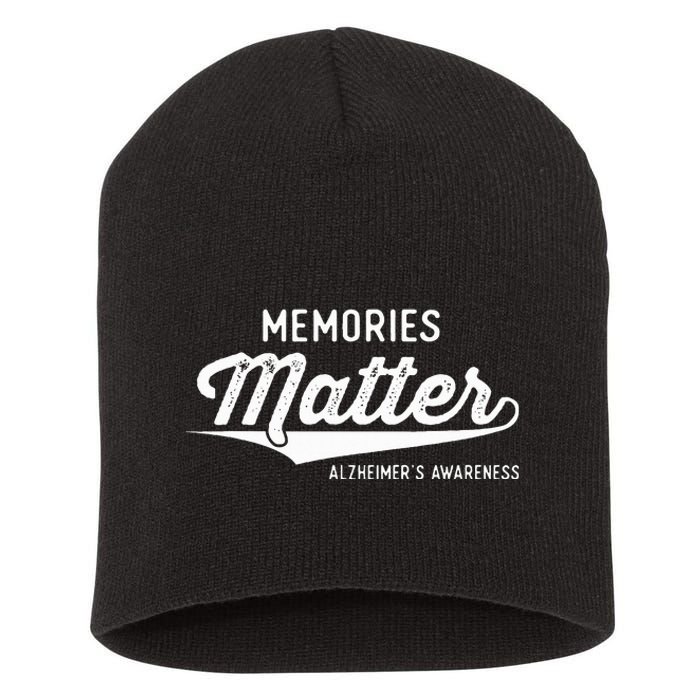 Wear Purple AlzheimerS Awareness Gifts Memories Matter Gift Short Acrylic Beanie