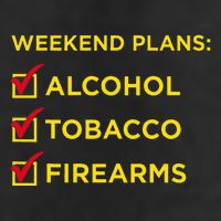 Weekend Plans Alcohol Tobacco Firearms 7 Panel Mesh Trucker Snapback Hat