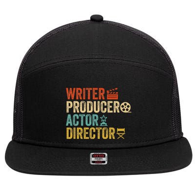 Writer Producer Actor Director Retro Film Filmmaking 7 Panel Mesh Trucker Snapback Hat
