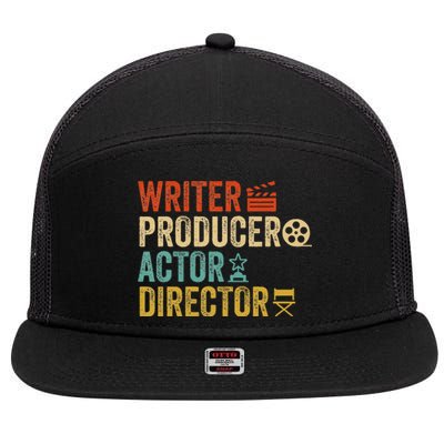 Writer Producer Actor Director Retro Film Filmmaking 7 Panel Mesh Trucker Snapback Hat