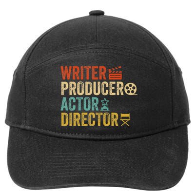 Writer Producer Actor Director Retro Film Filmmaking 7-Panel Snapback Hat