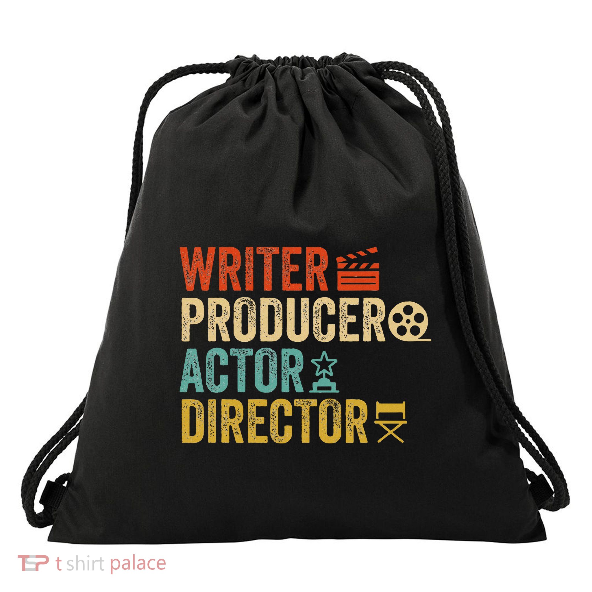 Writer Producer Actor Director Retro Film Filmmaking Drawstring Bag