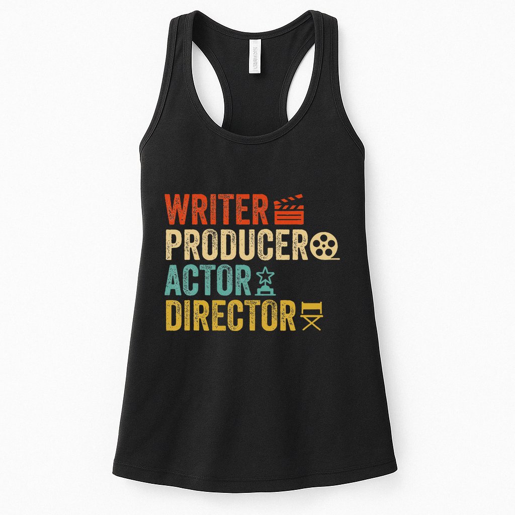 Writer Producer Actor Director Retro Film Filmmaking Womens Tank Top