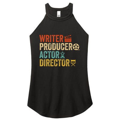 Writer Producer Actor Director Retro Film Filmmaking Women's Perfect Tri Rocker Tank
