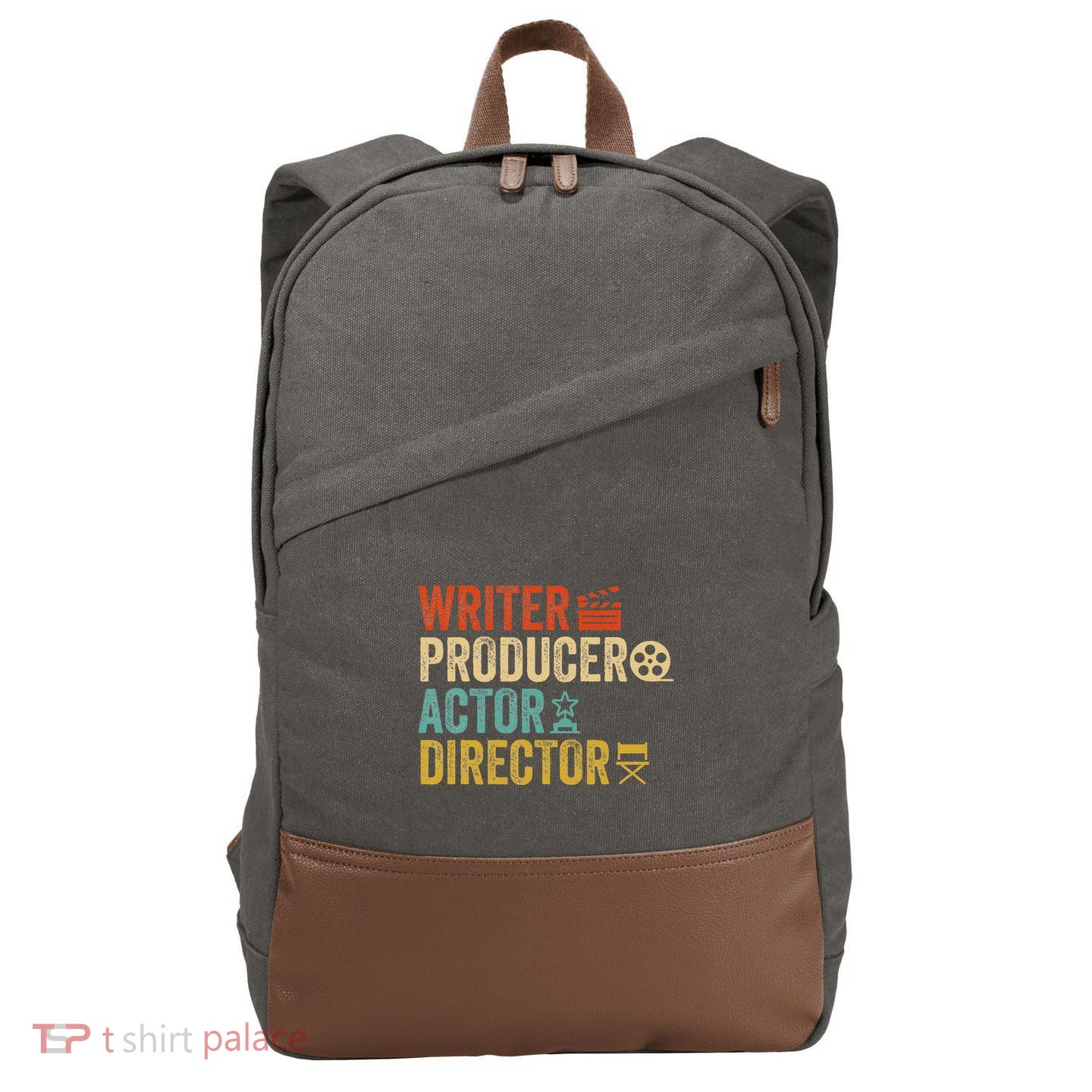 Writer Producer Actor Director Retro Film Filmmaking Cotton Canvas Backpack