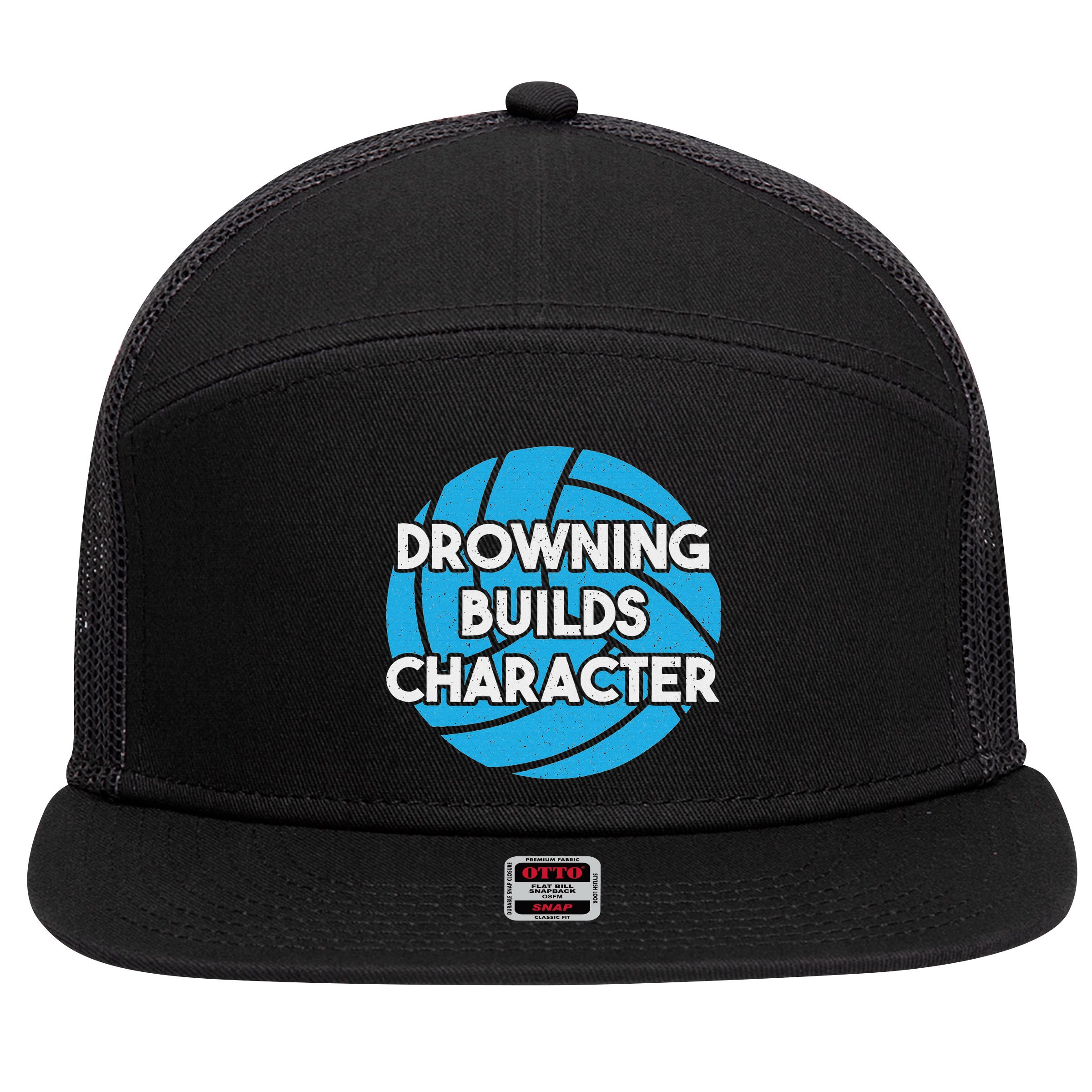 Waterpolo Player Aquatic Sports Lover Funny Water Polo 7 Panel Mesh Trucker Snapback Hat