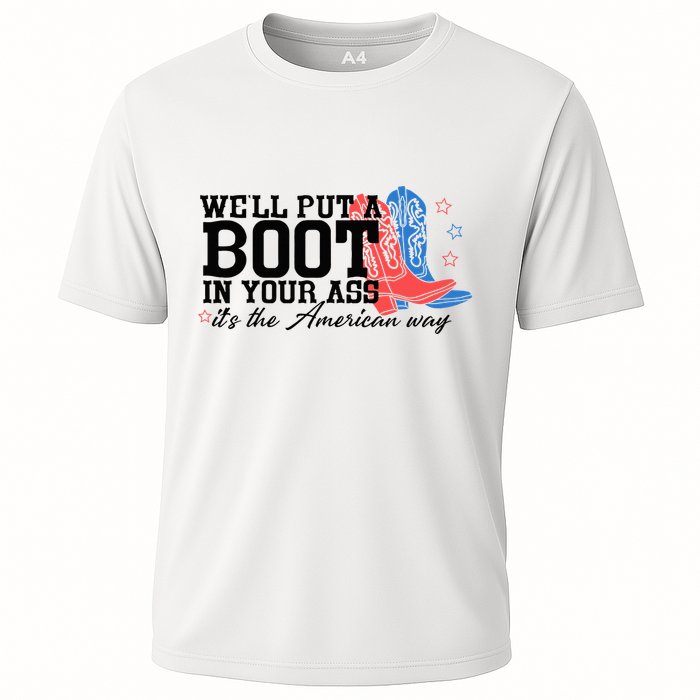 WeLl Put A Boot In Your Ass Western Cowgirl Cooling Performance Crew T-Shirt