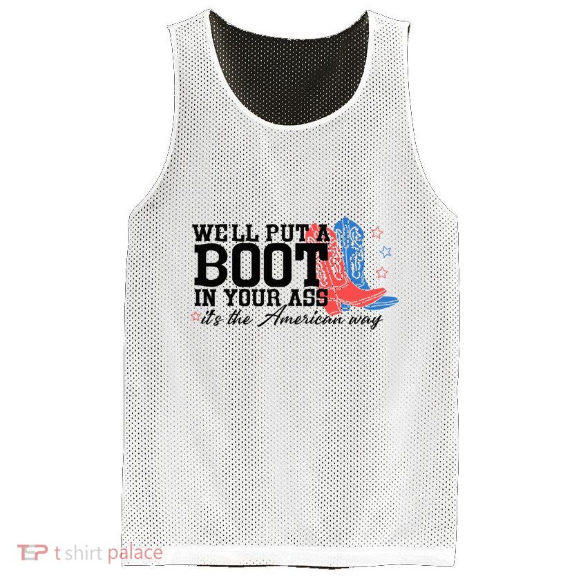 WeLl Put A Boot In Your Ass Western Cowgirl Mesh Reversible Basketball Jersey Tank