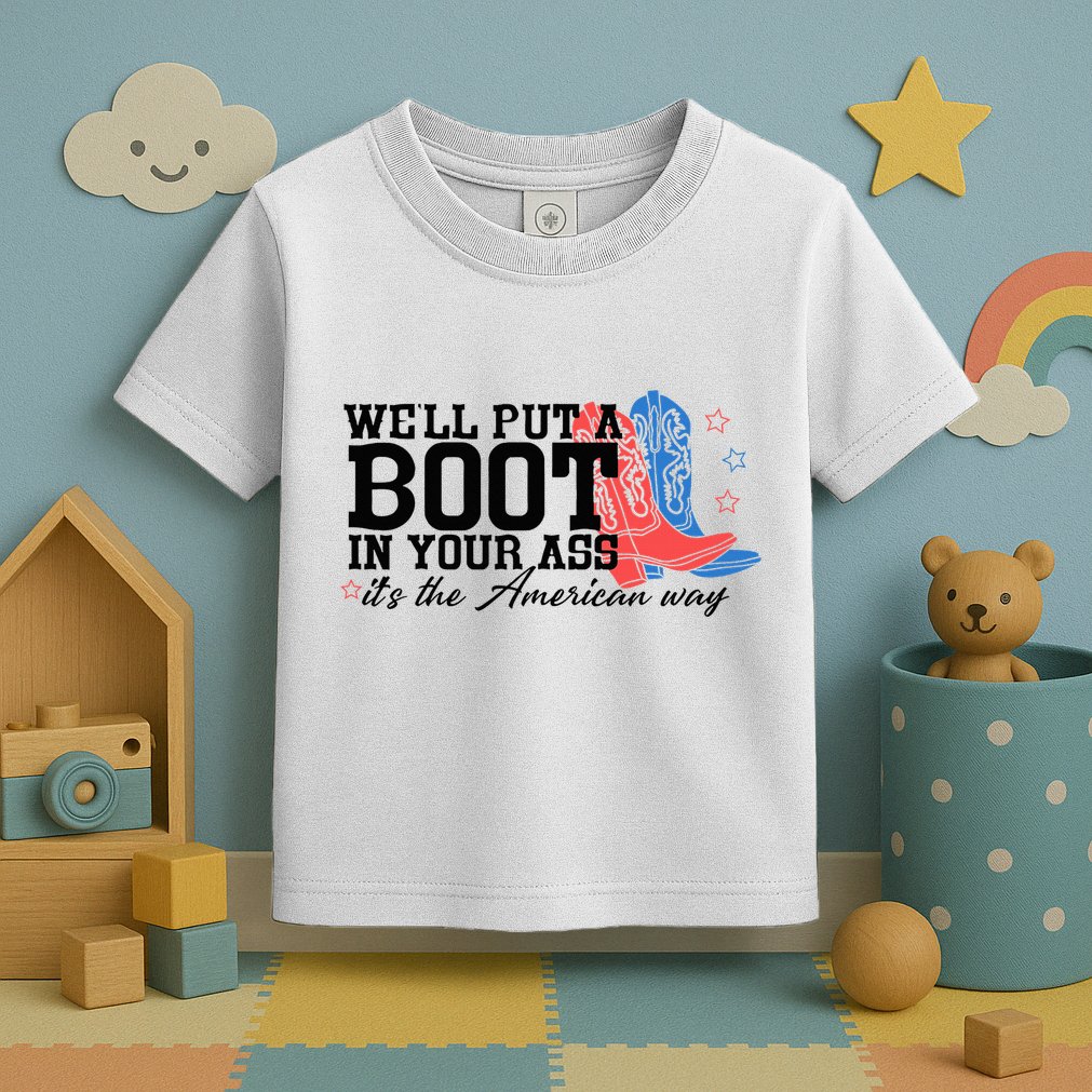 WeLl Put A Boot In Your Ass Western Cowgirl Toddler T-Shirt