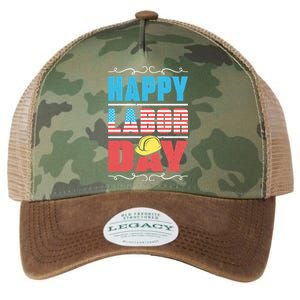 Worker Patriotic American Flag Labor Laborer Happy Labor Day Gift Legacy Tie Dye Trucker Hat