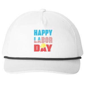 Worker Patriotic American Flag Labor Laborer Happy Labor Day Gift Snapback Five-Panel Rope Hat