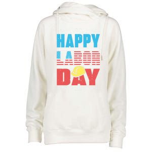 Worker Patriotic American Flag Labor Laborer Happy Labor Day Gift Womens Funnel Neck Pullover Hood