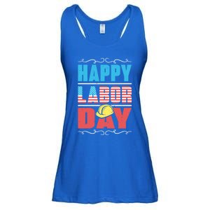 Worker Patriotic American Flag Labor Laborer Happy Labor Day Gift Ladies Essential Flowy Tank