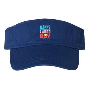 Worker Patriotic American Flag Labor Laborer Happy Labor Day Gift Valucap Bio-Washed Visor