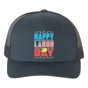 Worker Patriotic American Flag Labor Laborer Happy Labor Day Gift Yupoong Adult 5-Panel Trucker Hat