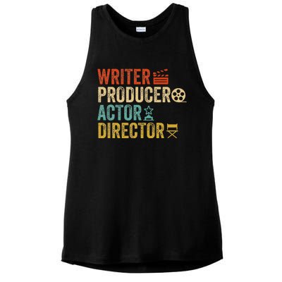 Writer Producer Actor Director Retro Film Filmmaking Ladies PosiCharge Tri-Blend Wicking Tank