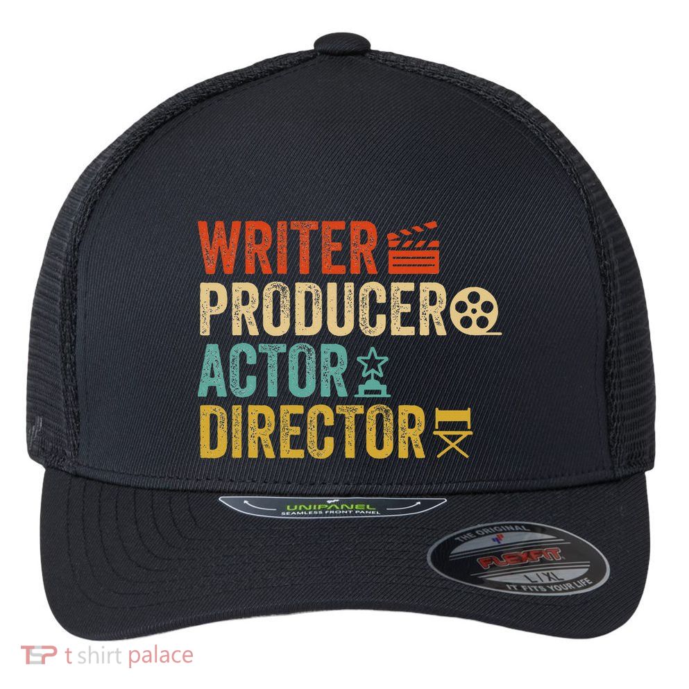 Writer Producer Actor Director Retro Film Filmmaking Flexfit Unipanel Trucker Cap