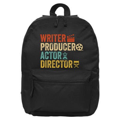 Writer Producer Actor Director Retro Film Filmmaking 16 in Basic Backpack