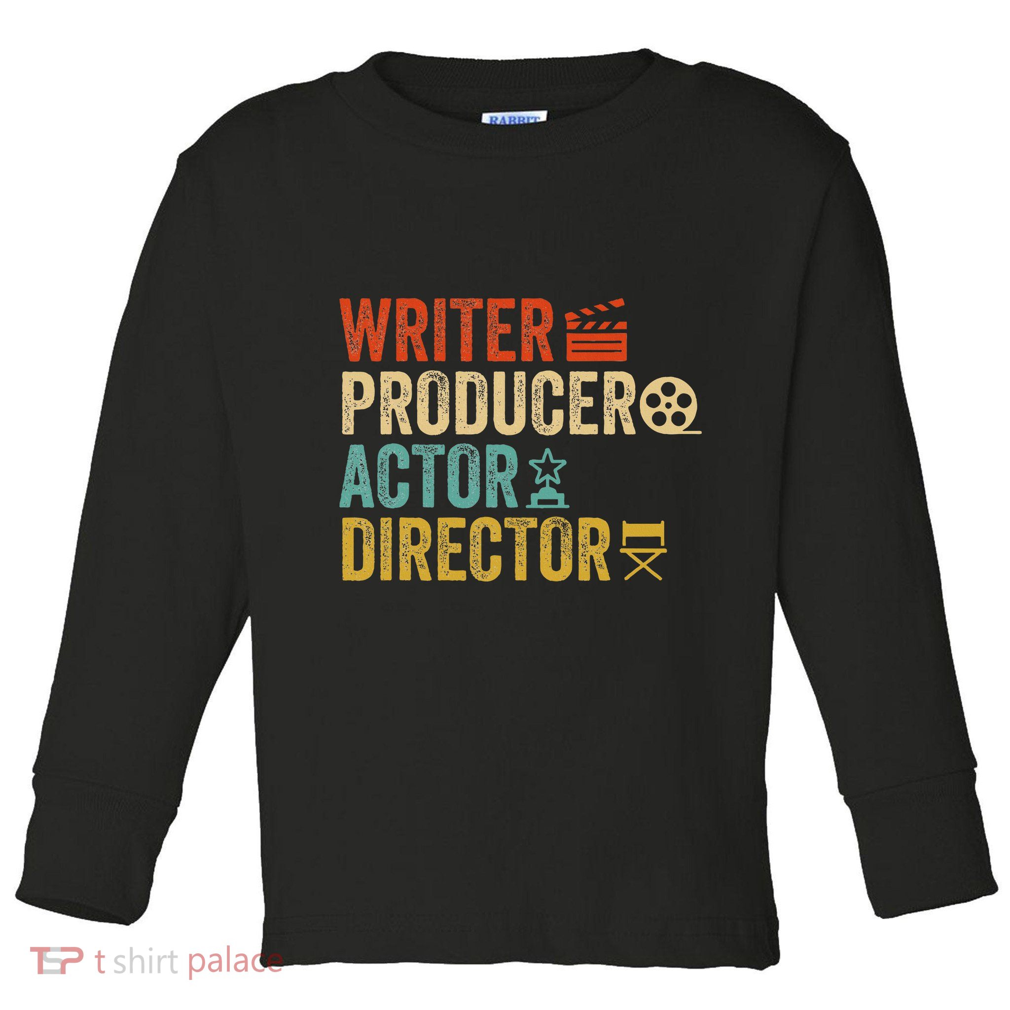 Writer Producer Actor Director Retro Film Filmmaking Toddler Long Sleeve Shirt