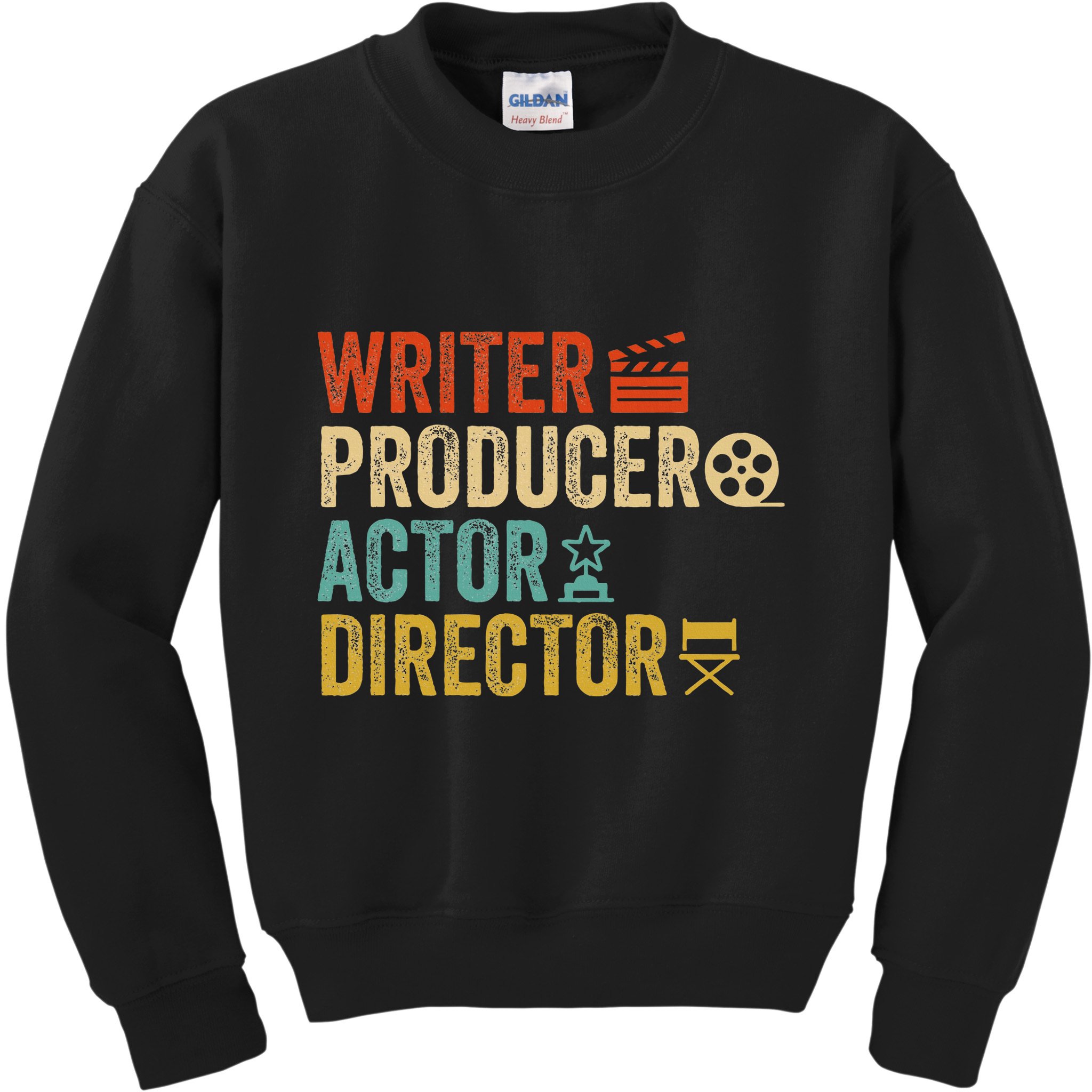 Writer Producer Actor Director Retro Film Filmmaking Kids Sweatshirt