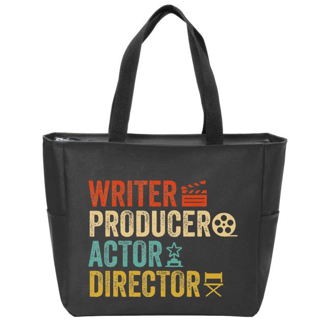 Writer Producer Actor Director Retro Film Filmmaking Zip Tote Bag