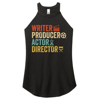 Writer Producer Actor Director Retro Film Filmmaking Women's Perfect Tri Rocker Tank