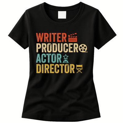 Writer Producer Actor Director Retro Film Filmmaking Womens T-Shirt